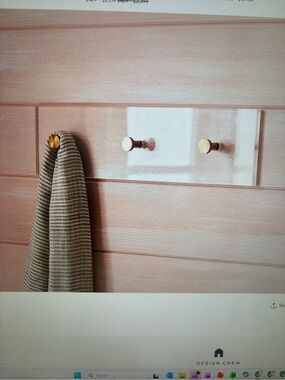 Pottery Barn Acrylic Wall Hook Panel with Gold Hooks